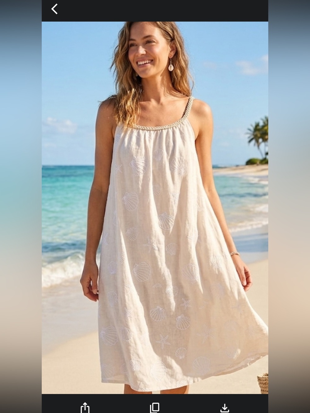 India Boutique Beige Shell-Embroidered Beach/ Coverup fully lined Dress NWT